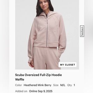 Lululemon waffle scuba full zip hoodie